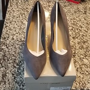 Marc Fisher Dark Gray Suede Women Shoes